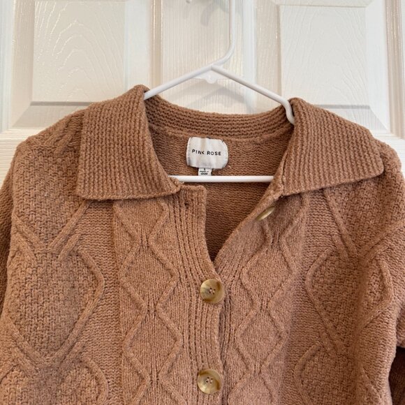 Pink Rose Size Large Grandmacore Cottage core Blush Pink Cropped - Picture 3 of 7